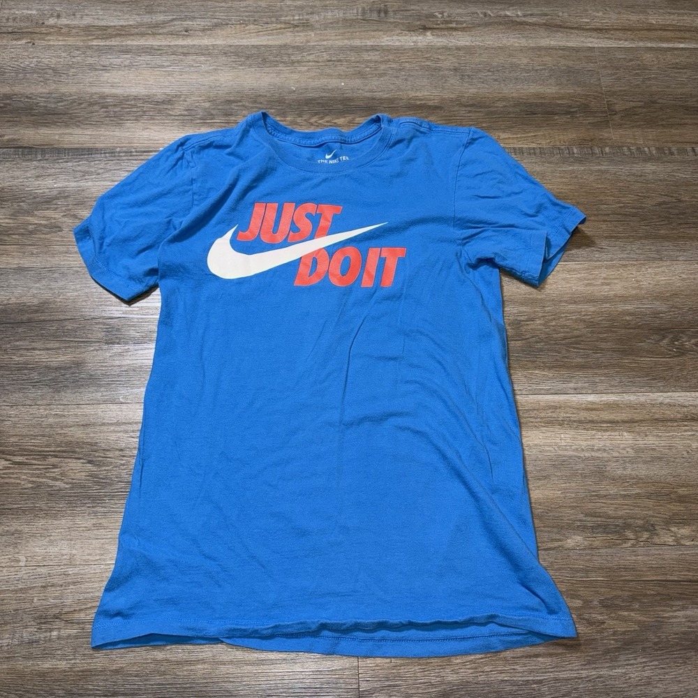 Nike Sportswear Shirt Mens Small Old Royal Blue "Just Do It" Graphic Crewneck